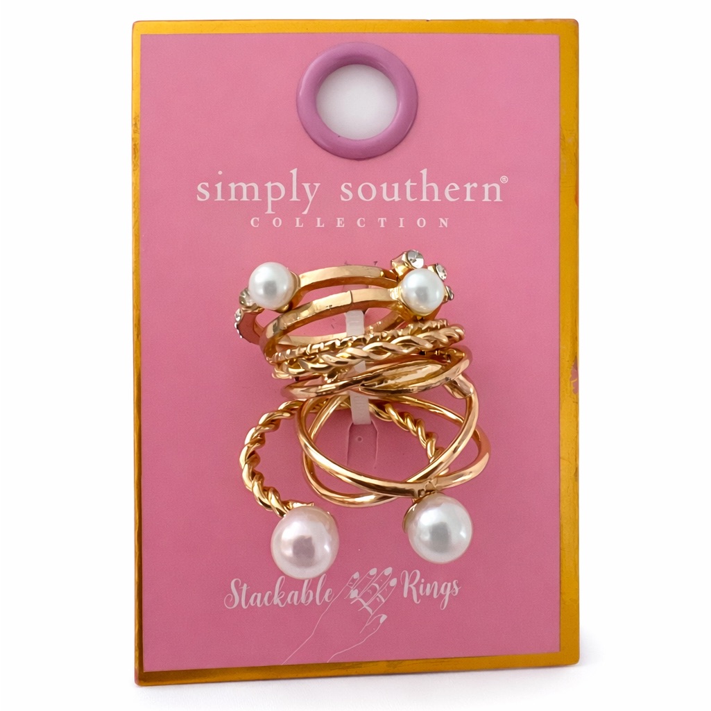 5/25 Simply Southern Gold And Pearl Stackable Rings